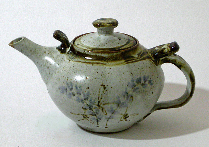lupine decorated teapot