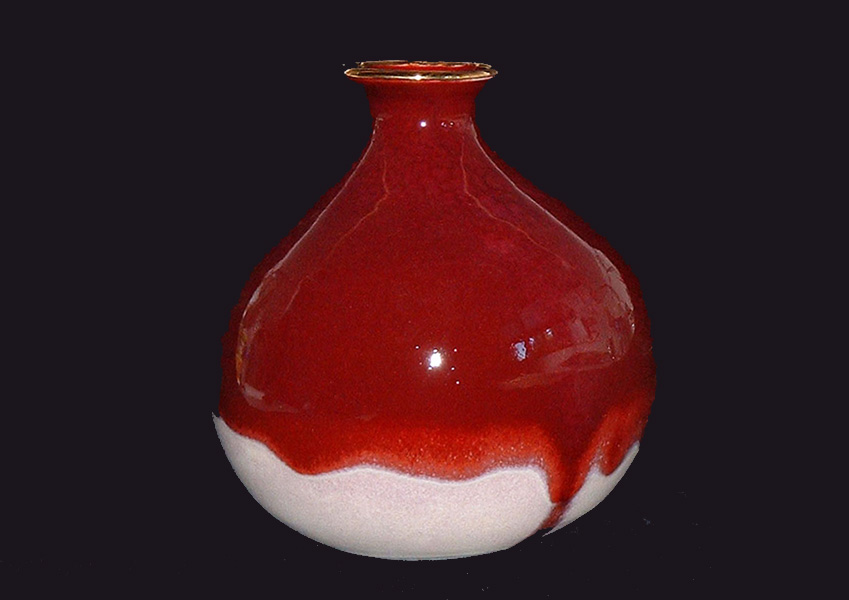 small copper red glazed vase